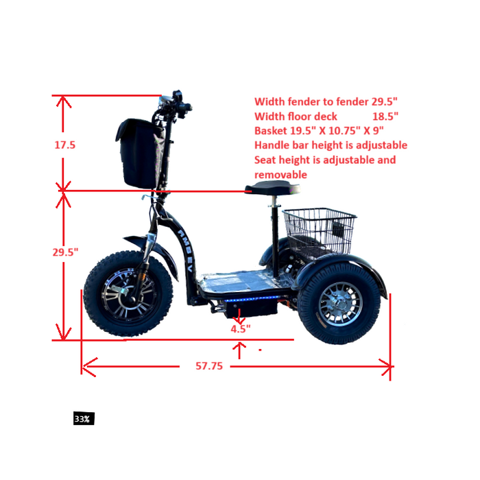 RMB Kodiak II AWD All-Wheel Drive 3-Wheel Scooter