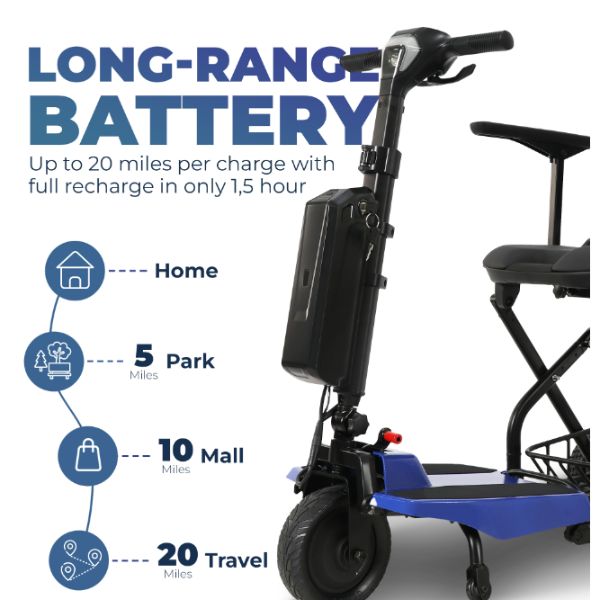 Super Light Flight Folding Travel 3-Wheel Mobility Scooter